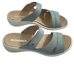 NEW Romika Ibiza 110 Slide Sandals Mint Green Women’s Size EU 37 Shoes